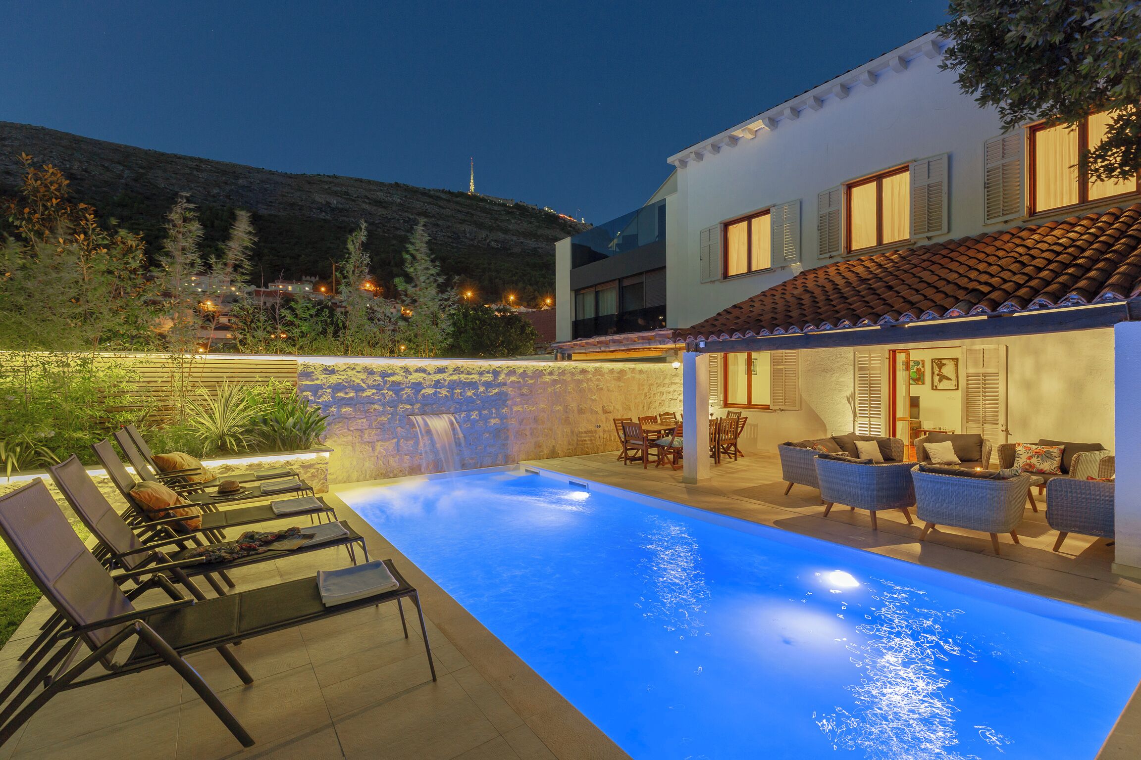 Front of property – evening/night