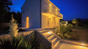 Front of property – evening/night