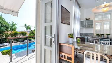 Premium Villa, Private Pool (4 Bedrooms) | Living area | 100-cm flat-screen TV with satellite channels, TV, fireplace