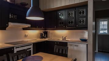 Cabin, 2 Bedrooms | Private kitchen | Full-sized fridge, stovetop, dishwasher, coffee/tea maker