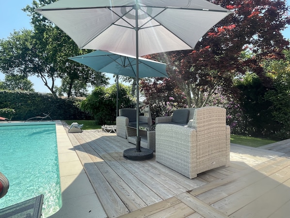 Piscine extérieure, piscine chauffée