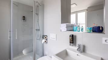 Dusche, Haartrockner, Handtücher