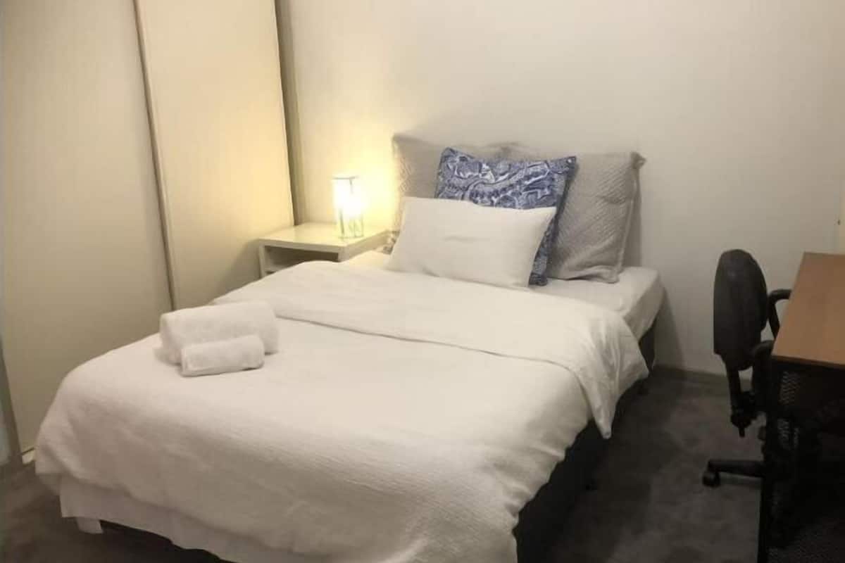 Laptop workspace, free WiFi, bed sheets