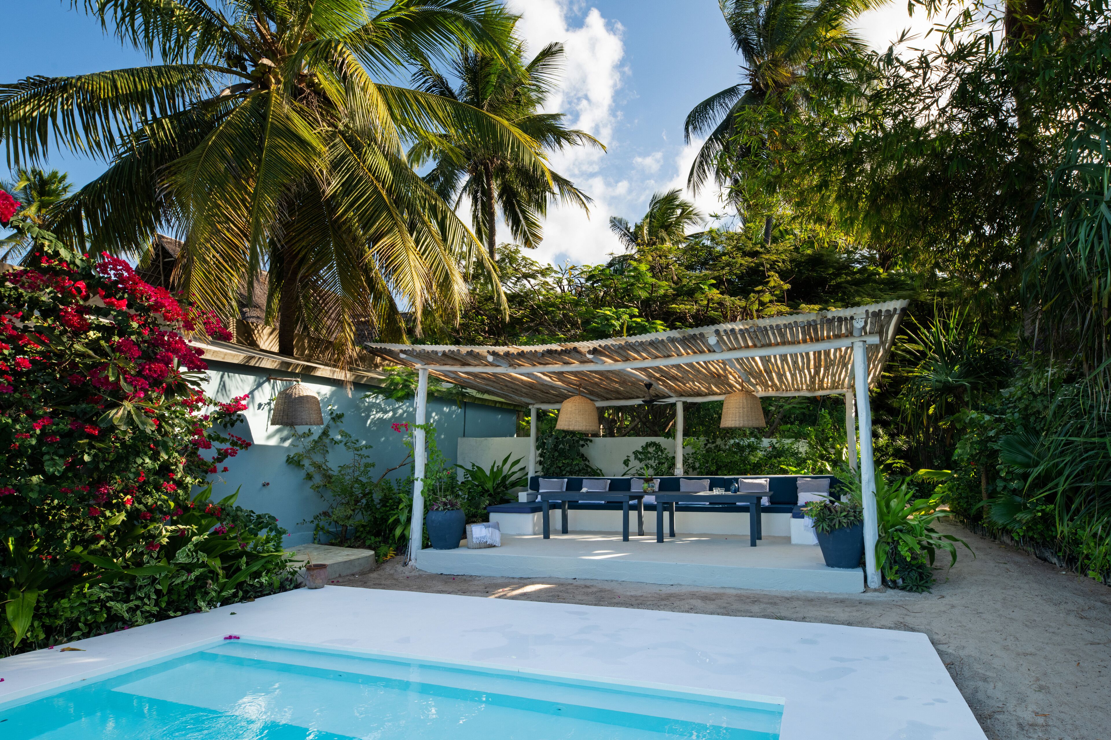 luxury villa, 6 bedrooms, private pool, beachfront | terrace/patio