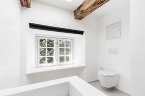 Appartamento Deluxe | Bagno | Doccia, set di cortesia gratuito, asciugamani