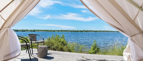 Vue depuis lâhĂ©bergement