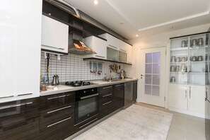 Exclusive-Apartment | Eigene Küche | Kühlschrank, Ofen, Herdplatte, Wasserkocher mit Kaffee-/Teezubehör