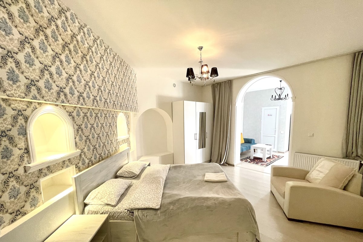 Departamento superior | 1 habitación, sábanas de algodón egipcio y ropa de cama de alta calidad