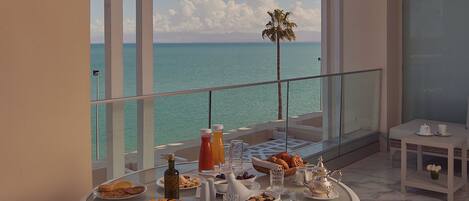 Chambre Deluxe, 2 lits une place, vue lagon | Terrasse/Patio