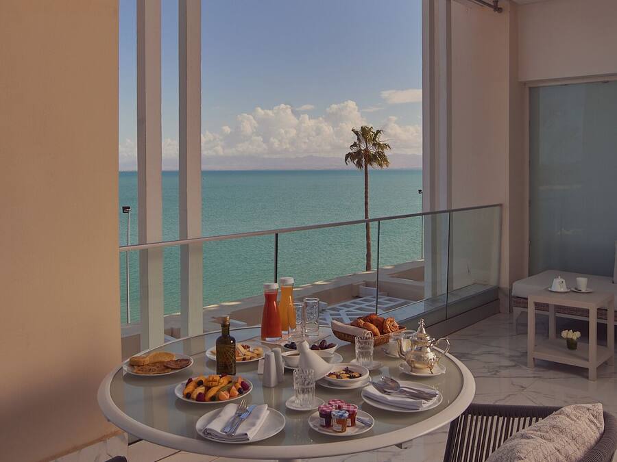 Chambre Deluxe, 2 lits une place, vue lagon | Terrasse/Patio