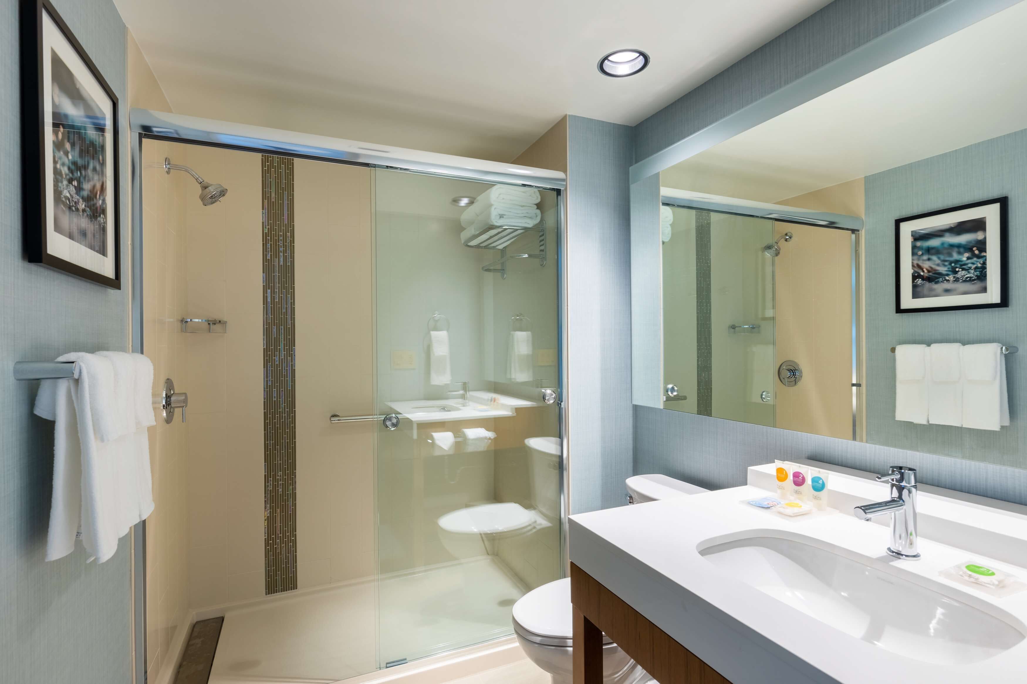 free toiletries, hair dryer, towels, soap