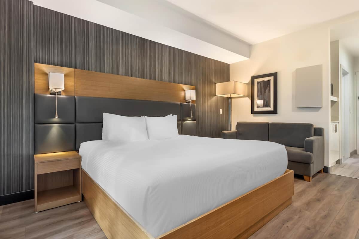 Phòng Tiêu chuẩn, 1 giường cỡ king, không hút thuốc, bếp nhỏ (Pet Friendly) | Nệm có lớp đệm bông, két bảo mật tại phòng, trang trí khác biệt