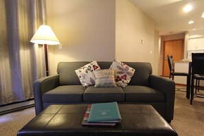 Standard-Apartment, 1 Schlafzimmer, Erdgeschoss | Wohnbereich | Fernseher