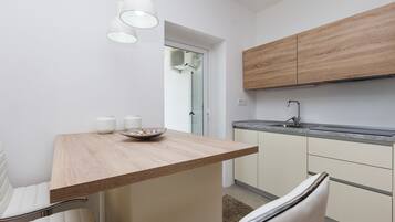 Villa, Private Pool, Sea View | Private kitchen | Full-sized fridge, microwave, oven, stovetop