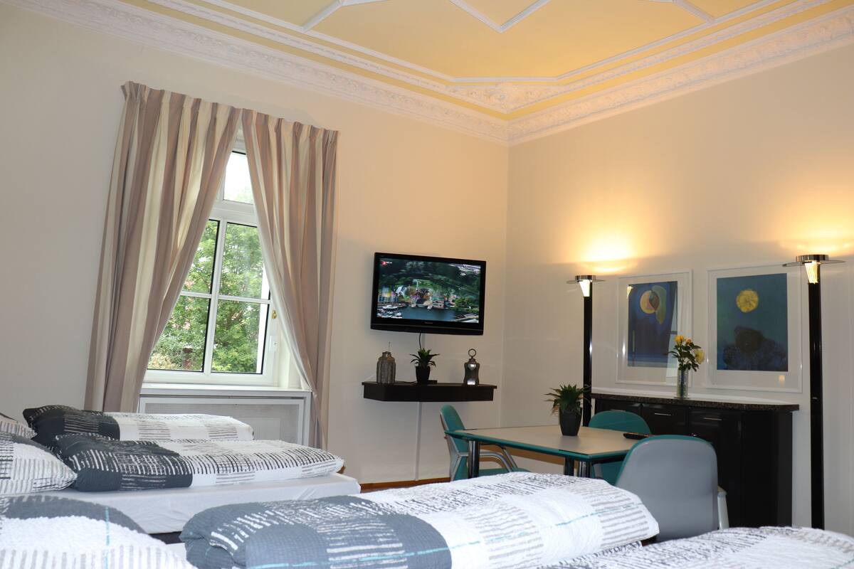 Comfort Quadruple Room, Shared Bathroom | Desk, soundproofing, cribs (surcharge), WiFi (free)