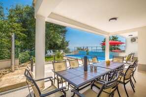 Luxury Villa, 5 Bedrooms, Private Pool, Sea View | Terrace/patio - Villa Sv. Josip (Opatija)