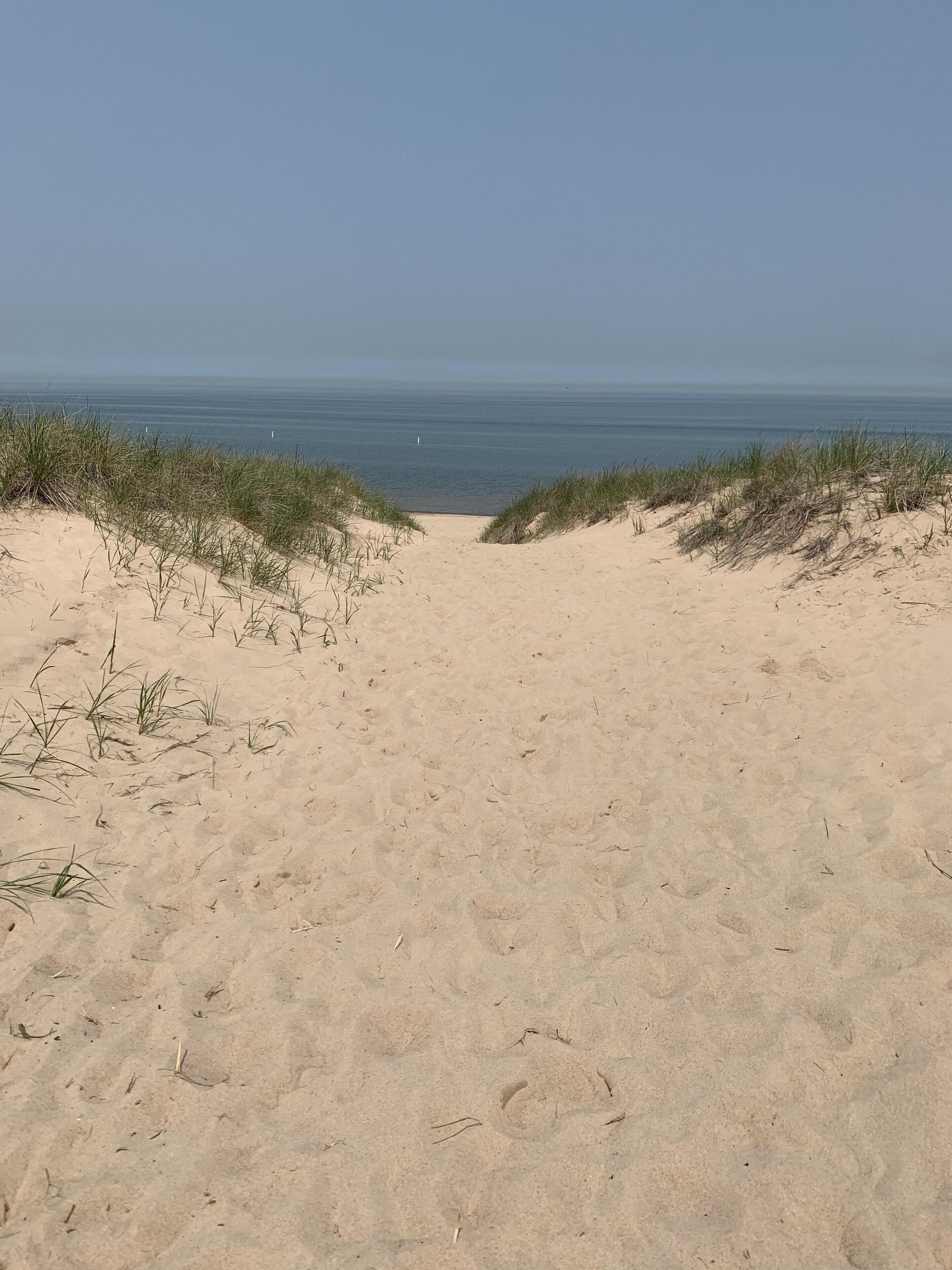 Beach nearby, sun loungers