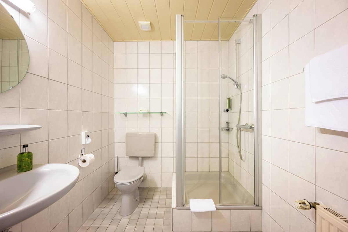 classic double room, courtyard area | bathroom | towels