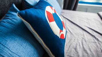 Minibar, desk, laptop workspace, iron/ironing board