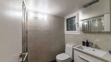 Apartment | Bathroom | Shower, hair dryer, slippers, towels