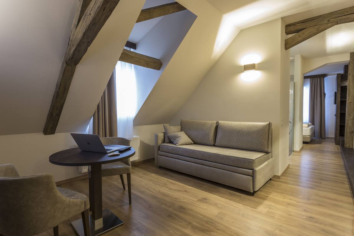 suite, private bathroom, city view