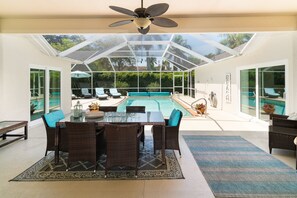 Piscine extérieure, piscine chauffée