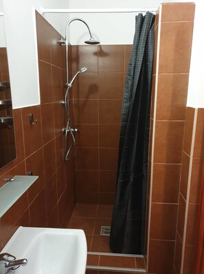 Chambre Standard | Salle de bain | Douche, séchoir à cheveux, serviettes fournies