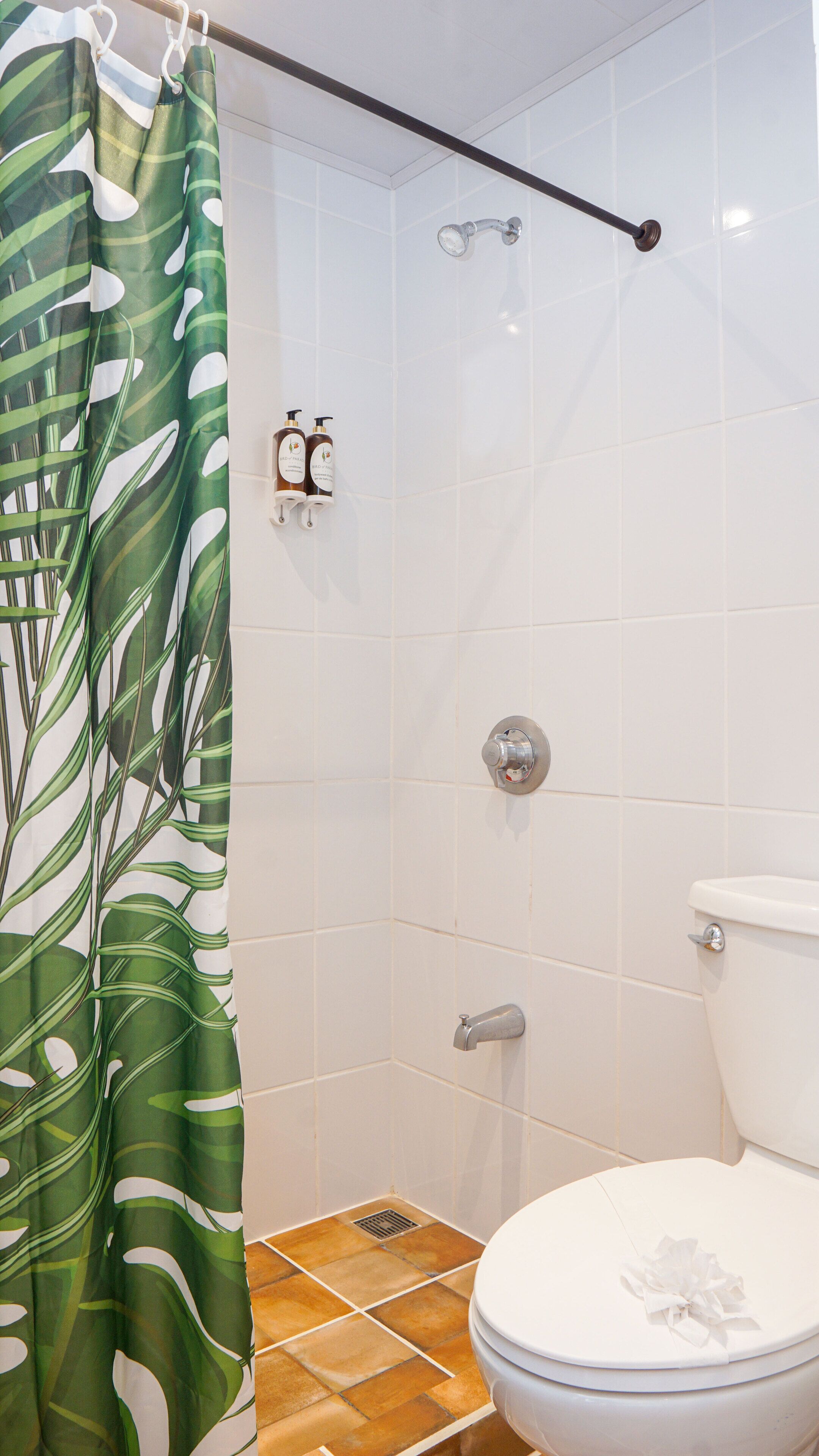 classic double room, 1 queen bed, non smoking, ground floor | bathroom | shower, eco-friendly toiletries, hair dryer, towels