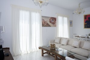 Villa, 5 Bedrooms, Private Pool (Elpida) | Living room - Chrysanthemo Villas (Mykonos)