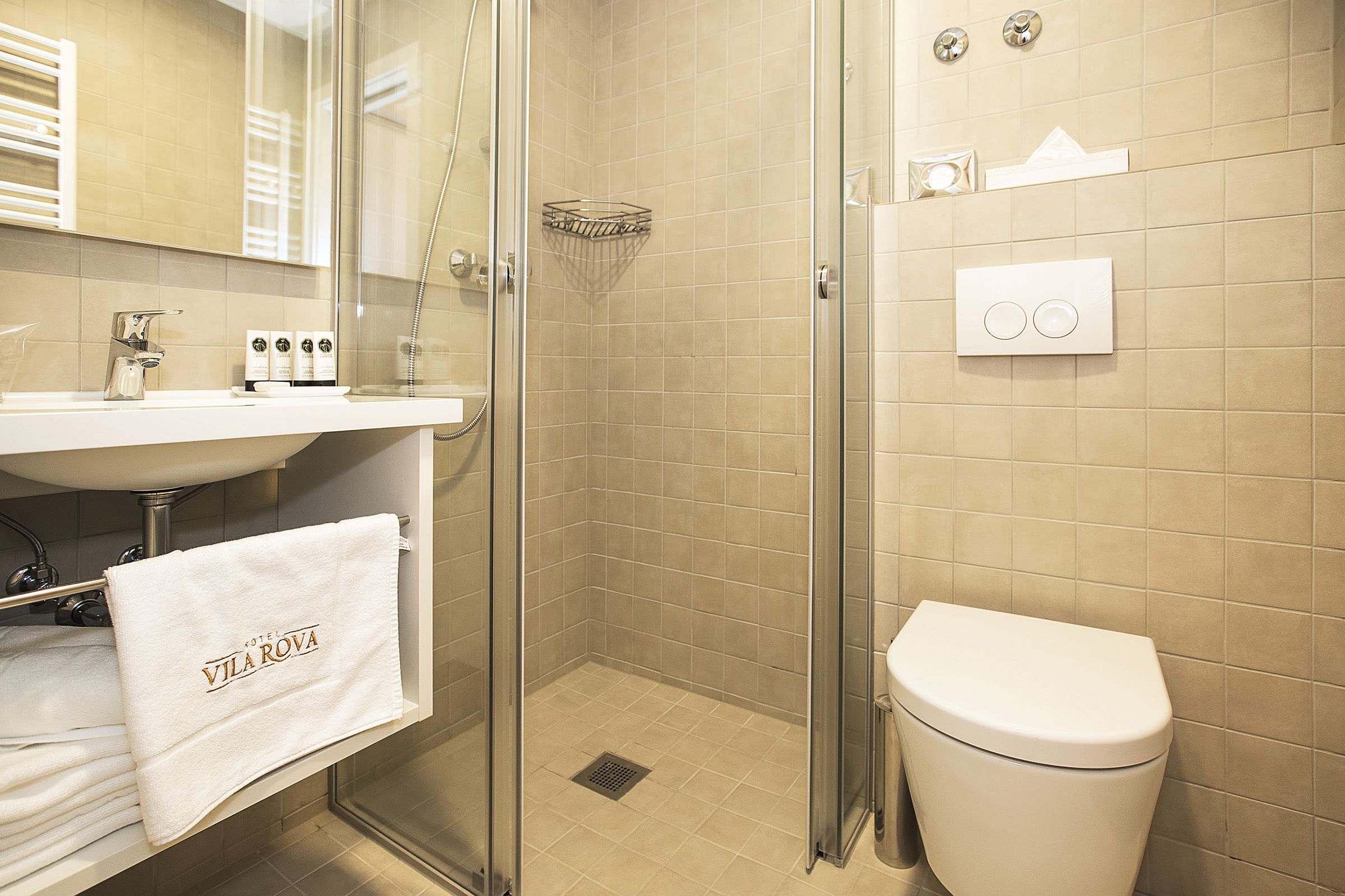 shower, free toiletries, hair dryer, bathrobes