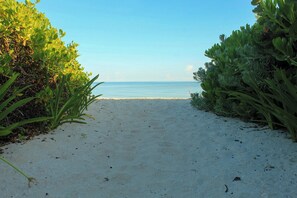 Private beach, white sand