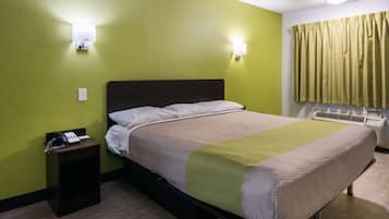 Desk, laptop workspace, free WiFi, bed sheets