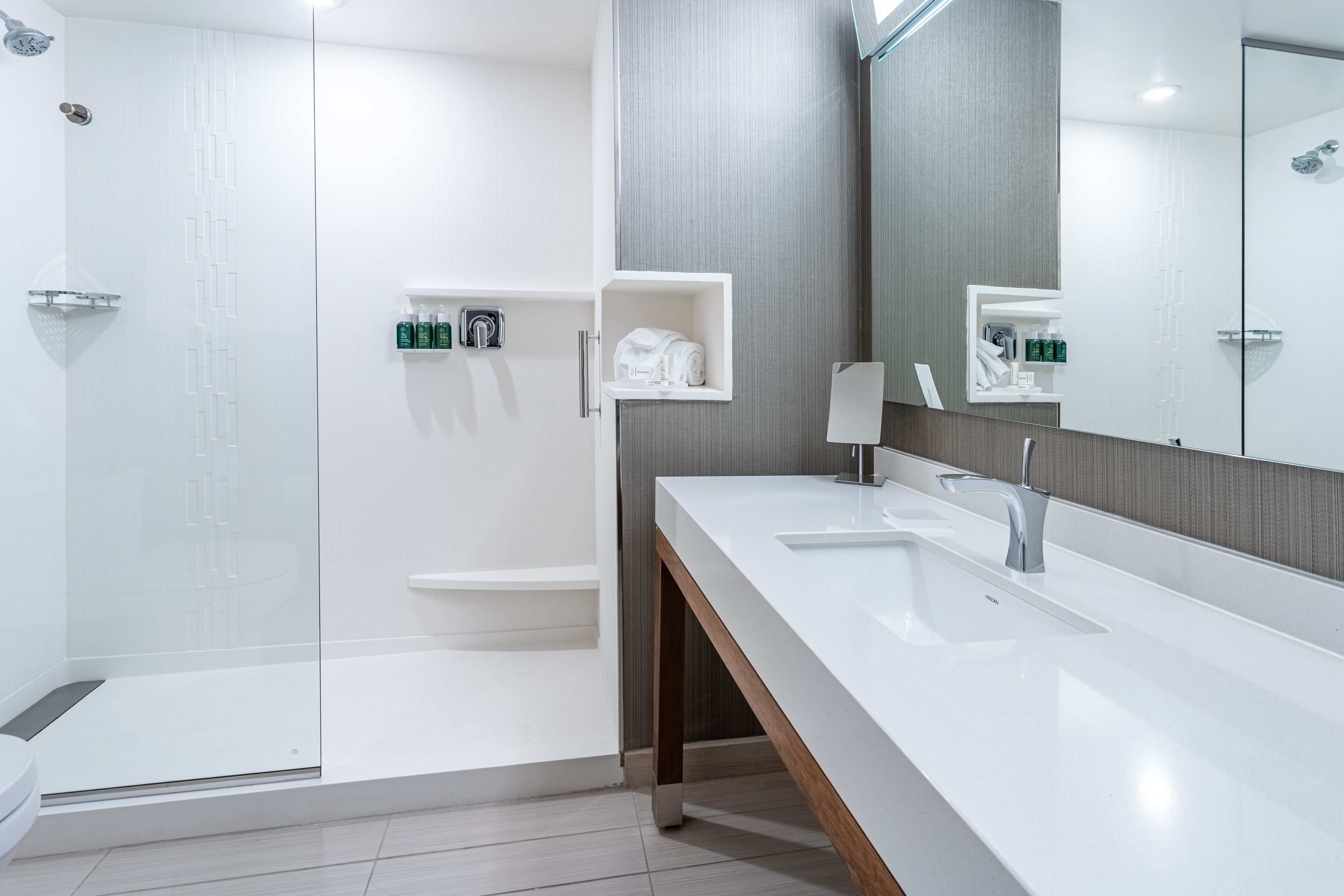 free toiletries, hair dryer, towels, soap