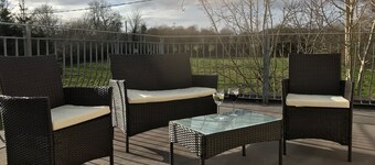 Ballygown Cottage with views across open countryside out to the mountains