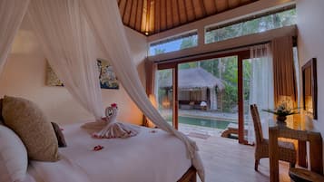 Villa, 4 Bedrooms, Pool View | 4 bedrooms, premium bedding, individually decorated, blackout drapes