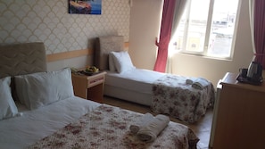 Minibar, desk, laptop workspace, soundproofing