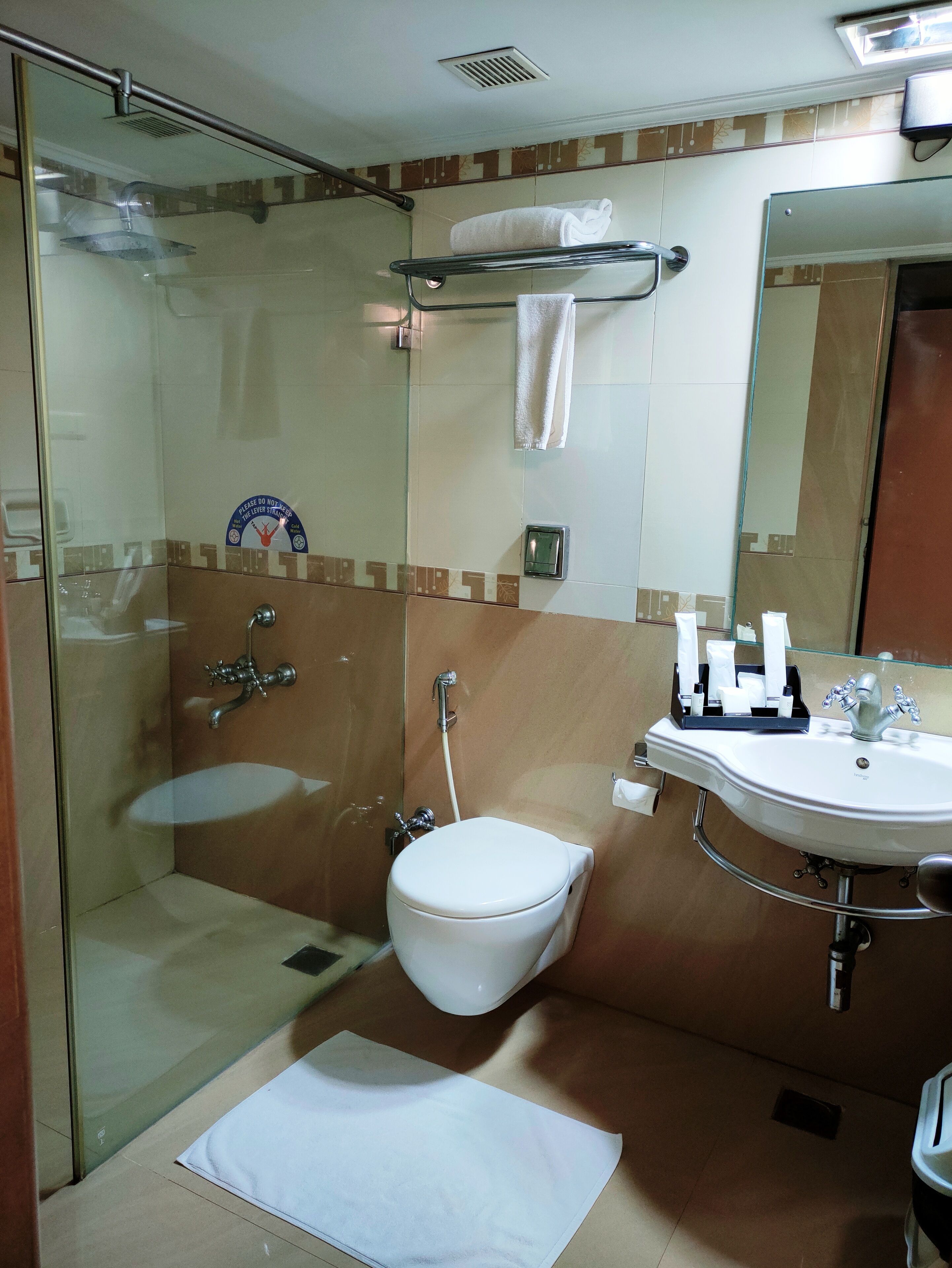 royal suite | bathroom | shower, rainfall showerhead, free toiletries, towels