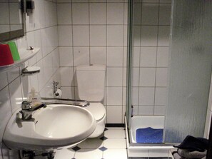 Shower, hair dryer, towels, toilet paper - ��������������������� ���������������������������������������������������������������������������������� (Hollfeld)