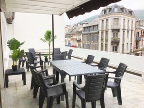 Apartment, Ensuite, Mountain View (Le Soleil Avec terrasse) | Terrace/patio - Appart Soleil T6 140m2 proche Sanctuaire (Lourdes)