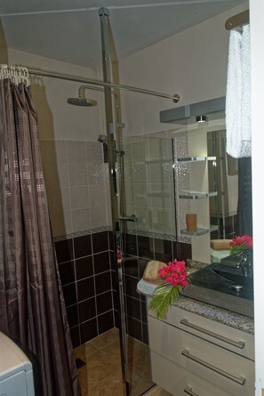 Dusche, Haartrockner, Seife