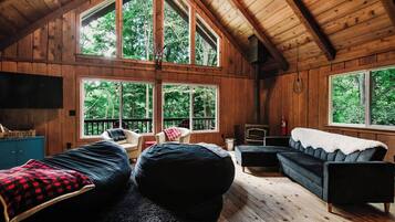 Télévision, cheminée