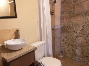 Double Room | Bathroom | Combined shower/tub, hair dryer, soap, shampoo