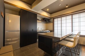 Tanuki 2 Bedroom Apartment L4 | Private kitchen | Fridge, microwave, stovetop, toaster - Tanuki Luxury Apartments (Nozawaonsen)