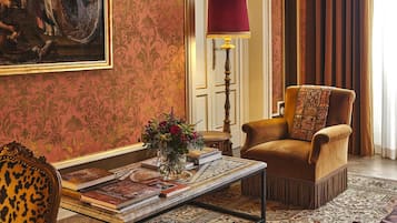 Royal Double Room, River View, Ground Floor | Living area | Flat-screen TV