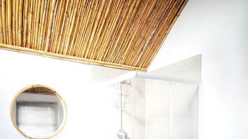 Hair dryer, towels, toilet paper