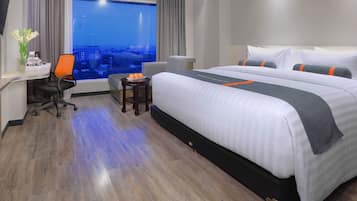 Premium bedding, in-room safe, desk, soundproofing