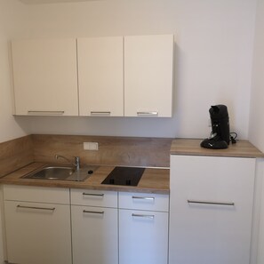 Apartment, 1 Bedroom | Private kitchenette | Fridge, stovetop, electric kettle, cookware/dishes/utensils