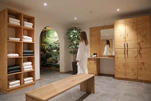 Een sauna, een bubbelbad