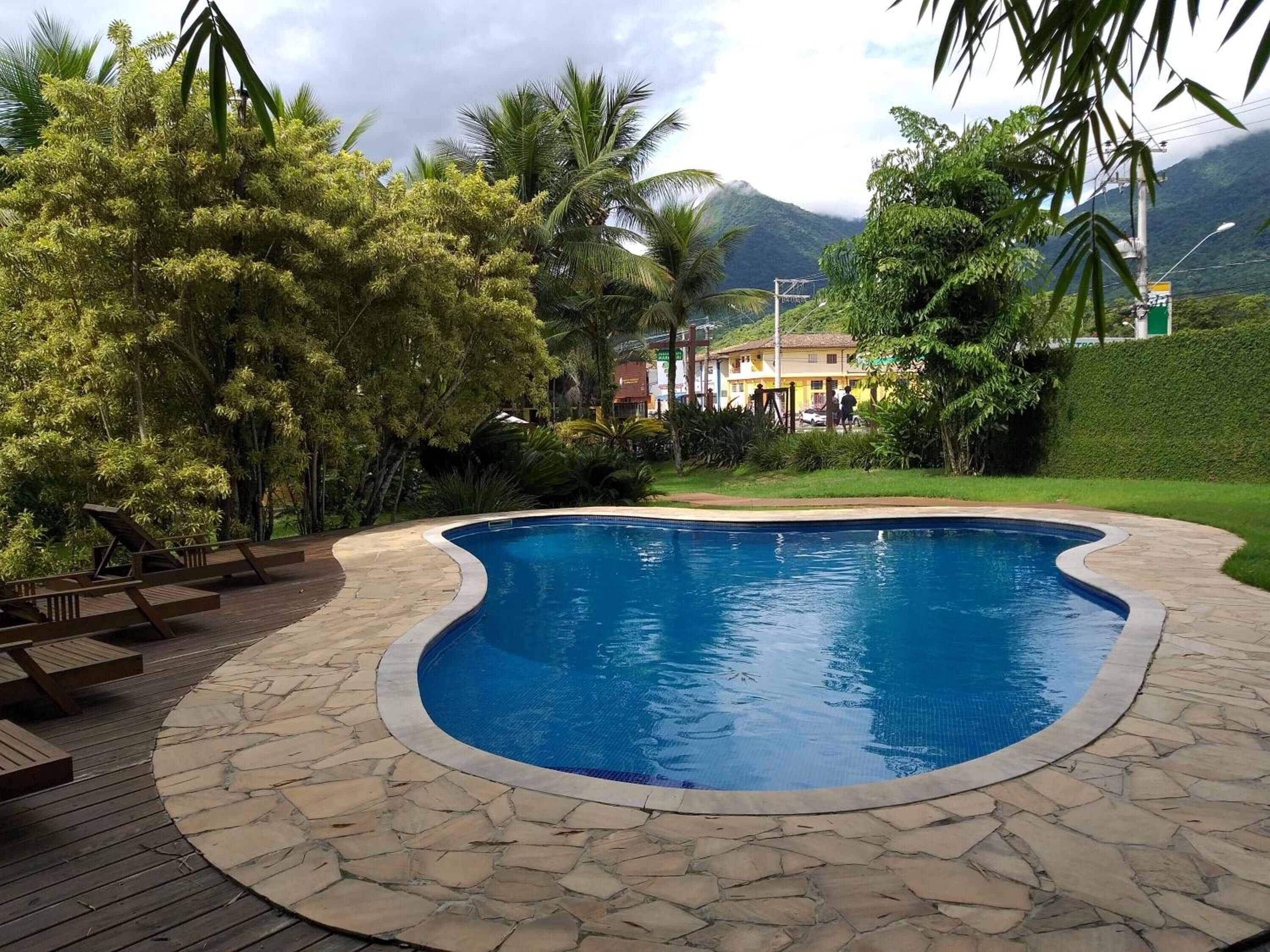 Outdoor pool, sun loungers