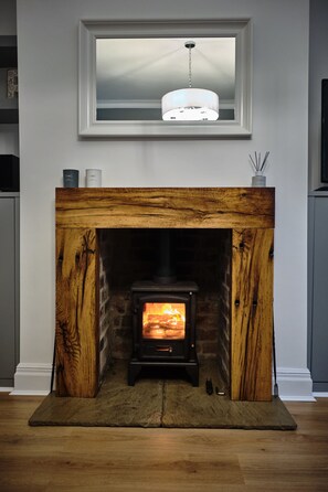 Luxury House | Living area | Smart TV, fireplace - The Townhouse Simple2let Serviced Apart (Halifax)